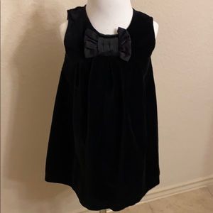 Cute, gently used,  baby girls velvet black dress
